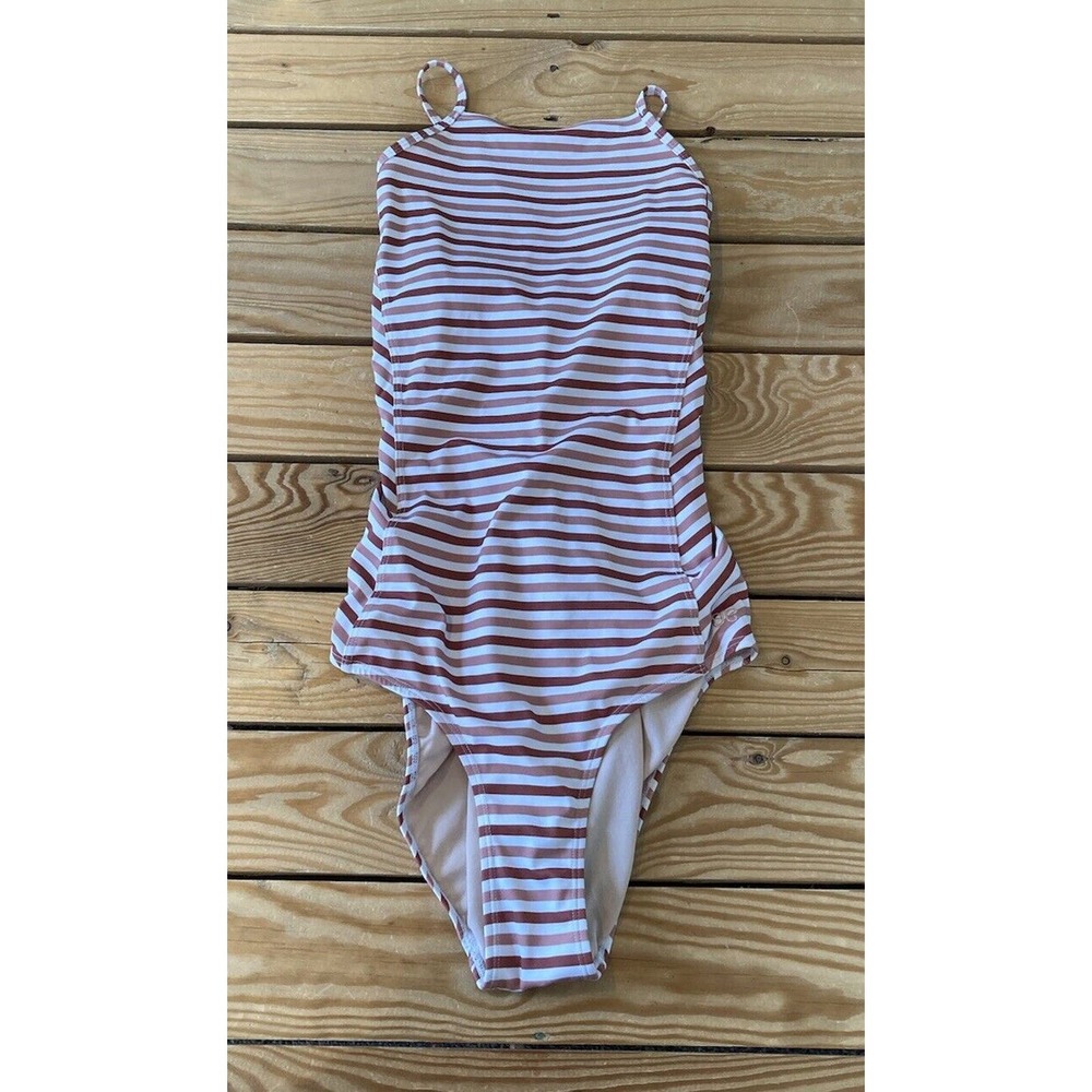 Albion Stripe One Piece Swimsuit Size Small Women’s White